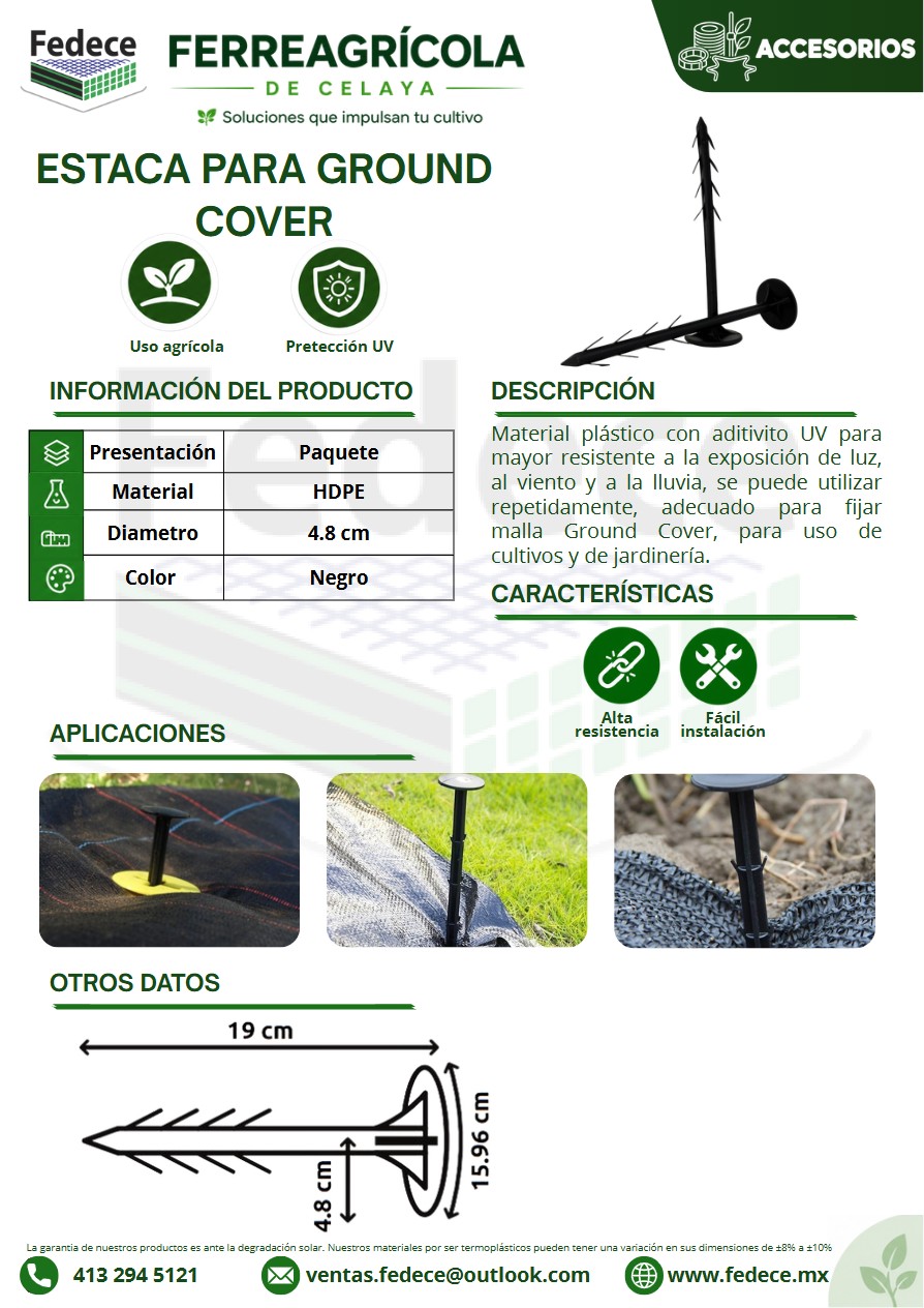 Portada de ficha técnica de ESTACAS PARA INVERNADERO