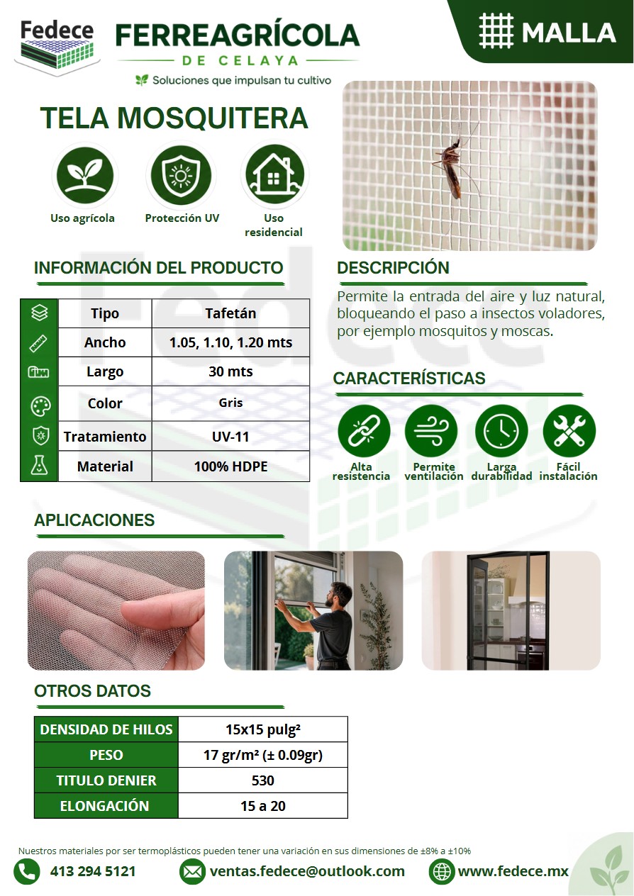 Portada de ficha técnica de MALLA MOSQUITERA